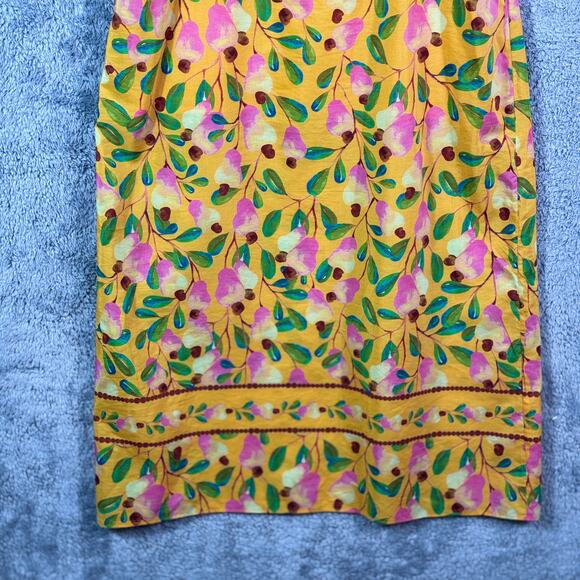 Farm Rio Mini Cashew Short Sleeve Smocked Maxi Dress XS - Picture 5 of 12